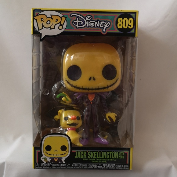 Brand New Disney Funko Pop 809 Jumbo Extra Large Jack Skellington & Zero *glows* - Picture 2 of 8